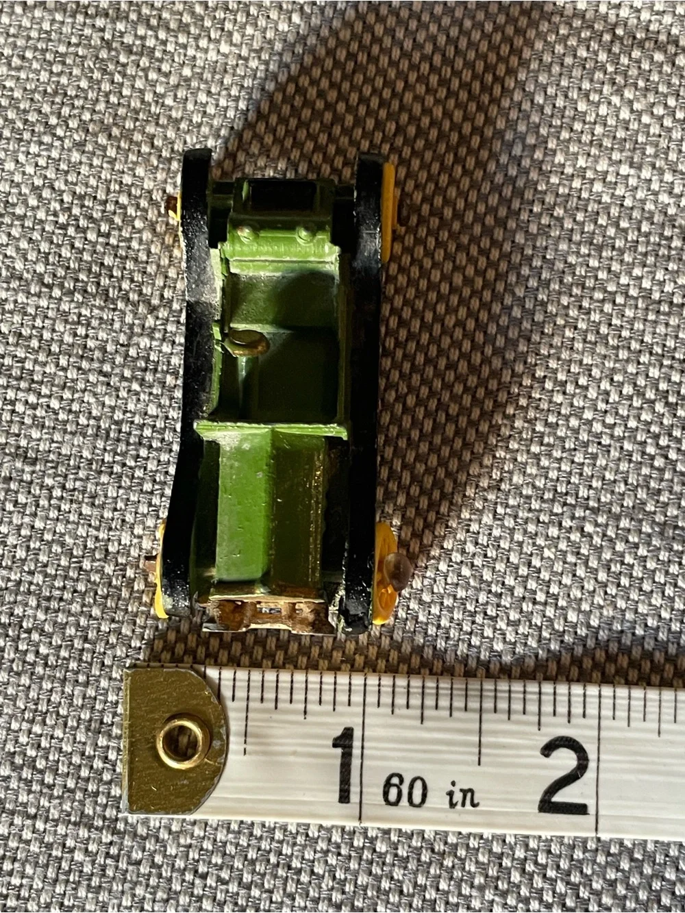 Vintage metal diecast car, made in England stamped on the bottom